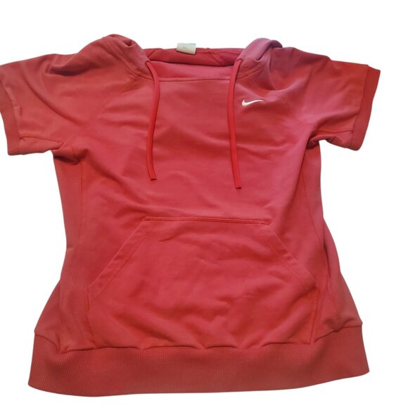 Light Red Nike Short-Sleeved Sweater with Hood - Picture 3 of 3